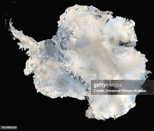 Continental ice sheet. Antarctica in 1996, showing the Antarctic ice sheet.