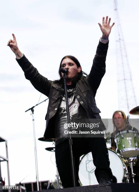 Shinedown performs at KQRC's Rockfest 2008 on June 7, 2008 at Liberty Memorial Park in Kansas City, Missouri.