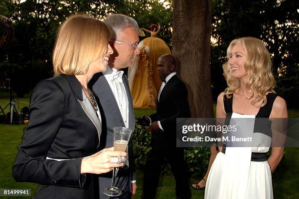 Joely Richardson talking to Alexander Lebedev at the Raisa Gorbachev Foundation Party at the Stud House, Hampton Court Palace on June 7, 2008 in...