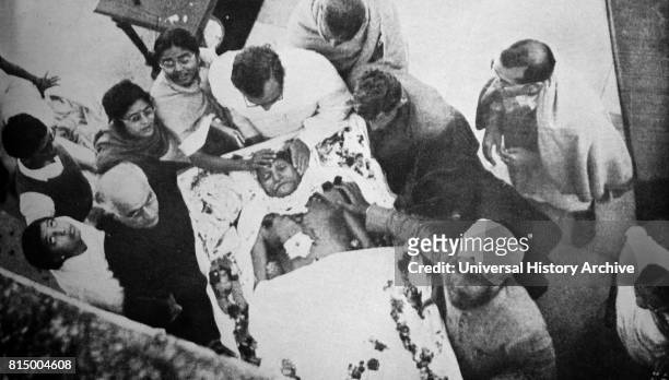 The funeral of Mohandas Karamchand Gandhi, the day after after he was assassinated in the garden of Birla House on 30th January 1948. Gandhi , was...