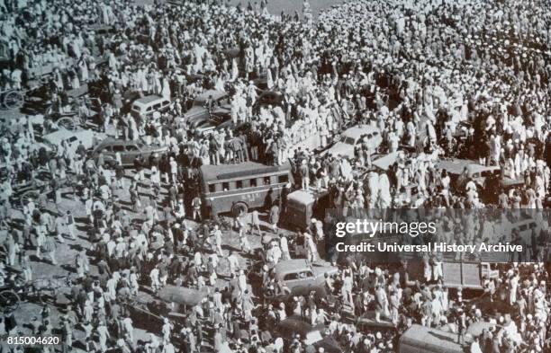 Funeral of Mohandas Karamchand Gandhi after he was assassinated in the garden of Birla House, on 30 January 1948. Gandhi , was the preeminent leader...