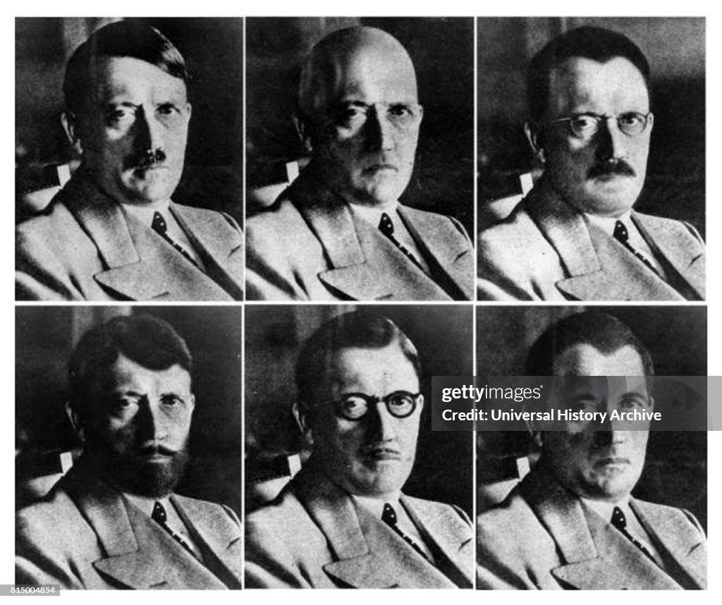 Photo likenesses were produced in 1944 show how Hitler might be disguised in order to escaper.