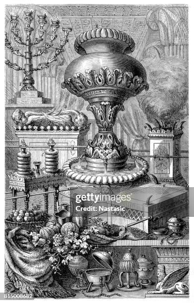 stockillustraties, clipart, cartoons en iconen met heilige uitrusting van de joden, - ark of the covenant