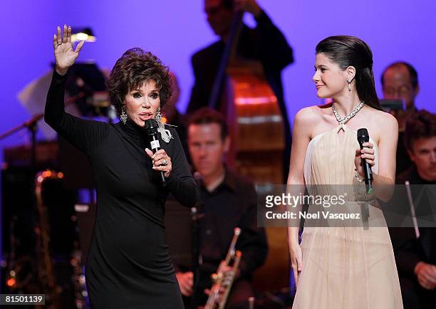 Mary Ann Mobley and Sara Niemetz perform at the 6th annual 'What a Pair' concert at the Orpheum Theatre on June 8, 2008 in Los Angeles, California.