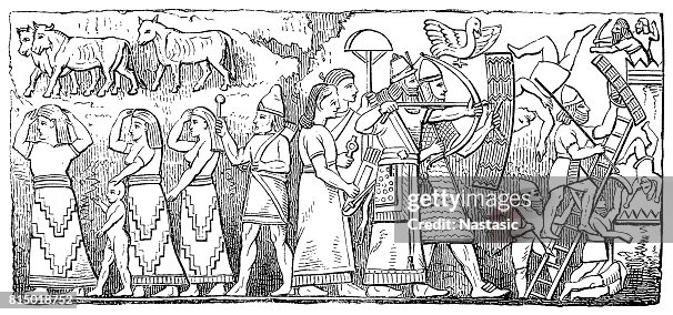 古代的亞述浮雕 古代的亞述浮雕