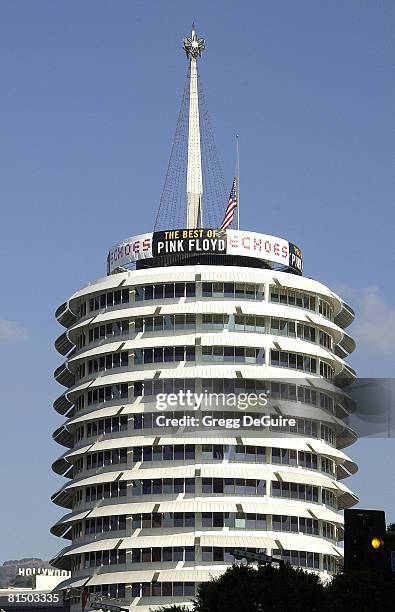 Flag is lowered At Capitol Records in Hollywood in memory of George Harrison of The Beatles