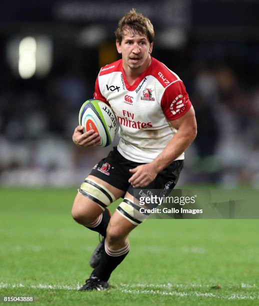 Kwagga Smith of the Emirates Lions during the Super Rugby match between Cell C Sharks and Emirates Lions at Growthpoint Kings Park on July 15, 2017...