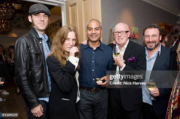 Patti Smith, her son, George Alaghia, Richard Wilson and Anthony Sher attend "Cries from the Heart" presented by Human Rights Watch at the Theatre...