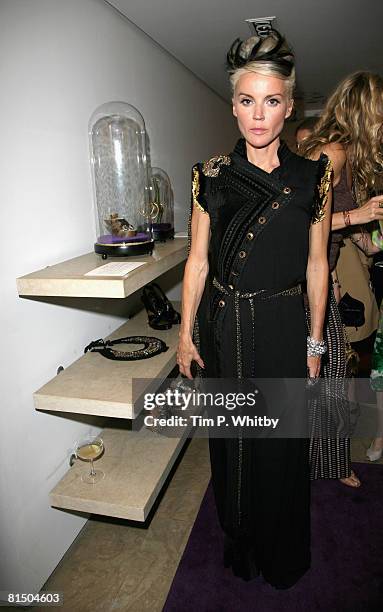 Daphne Guiness poses during the 'My Most Treasured...' exhibition at Browns during the Private View on June 9, 2008 in London, England. The...