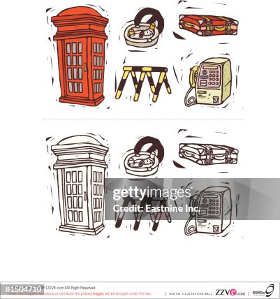 Various objects displayed against white background Various objects displayed against white background