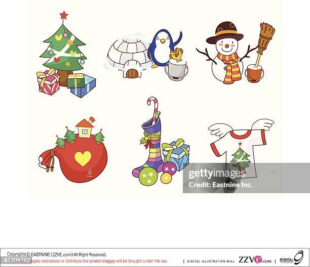 christmas decoration displayed against white background - present gift studio stock illustrations