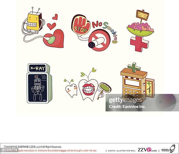 medical instruments displayed against white background - hand holding cigarette stock illustrations