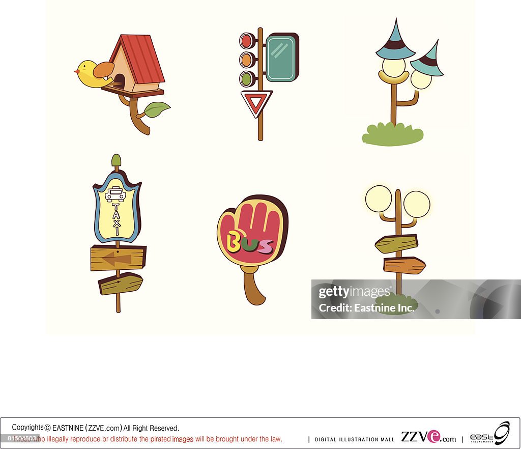 Various objects displayed against white background