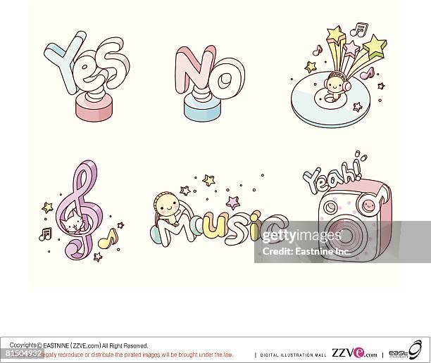 stockillustraties, clipart, cartoons en iconen met objects and western script displayed against white background - western script