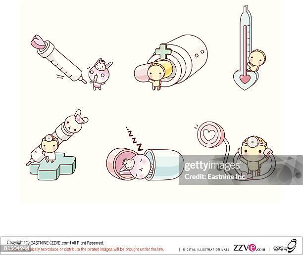 medical equipments displayed against white background - occupational health stock-grafiken, -clipart, -cartoons und -symbole