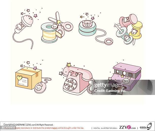 objects displayed against white background - tape roll stock illustrations