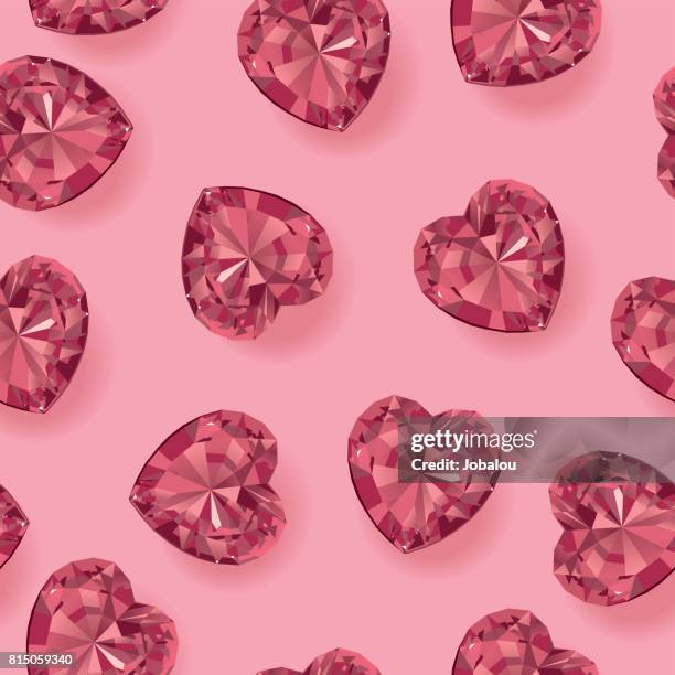 stockillustraties, clipart, cartoons en iconen met naadloze crystal hart patroon - diamond shape