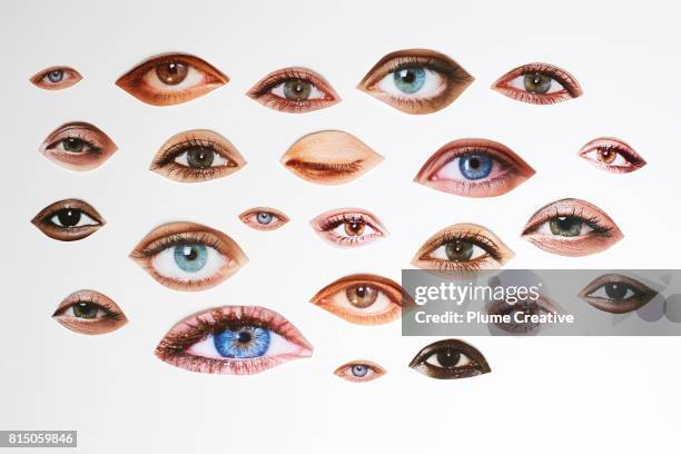 lips eyes comp montage - oog stockfoto's en -beelden