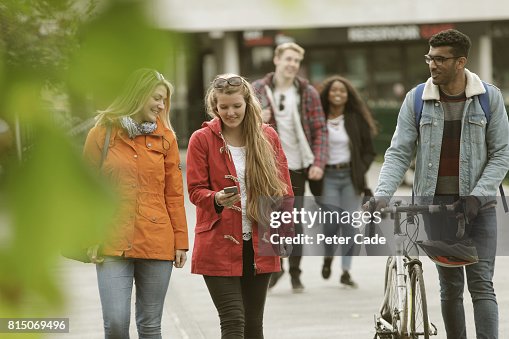 Students walking outside university Students walking outside university