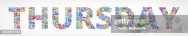 thursday money robots and robotics vector buttons. - mechanical engineering icon stock illustrations