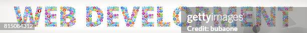 web development money robots and robotics vector buttons - mechanical engineering stock illustrations
