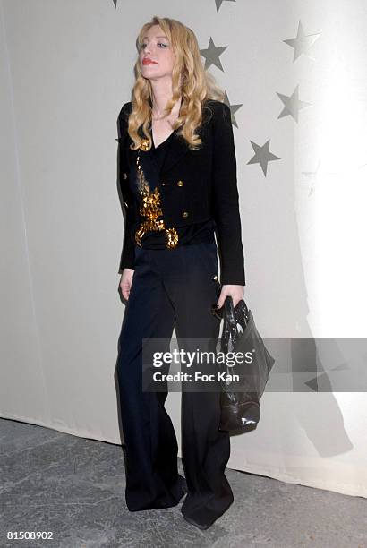 Courtney Love attends the Paris Fashion Week - Spring/Summer 2008 - Ready to Wear - Chanel - Photocall and Front Row Grand Palais on October 5,2007...