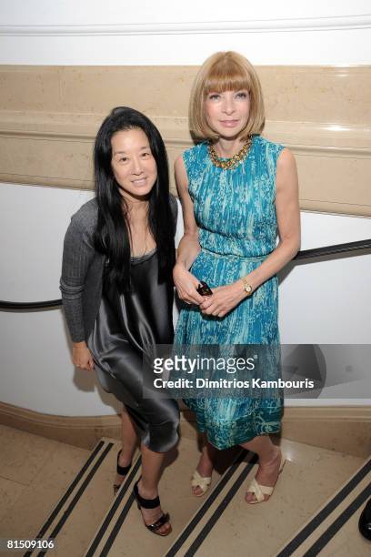 Designer Vera Wang and Editor-in-Chief of Vogue Anna Wintour attend Tommy Hilfiger's engagement party hosted by Leonard and Evelyn Lauder at Neue...