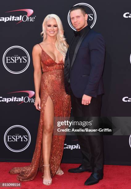 Pro wrestlers Maryse Ouellet and Michael Mizanin arrive at the 2017 ESPYS at Microsoft Theater on July 12, 2017 in Los Angeles, California.