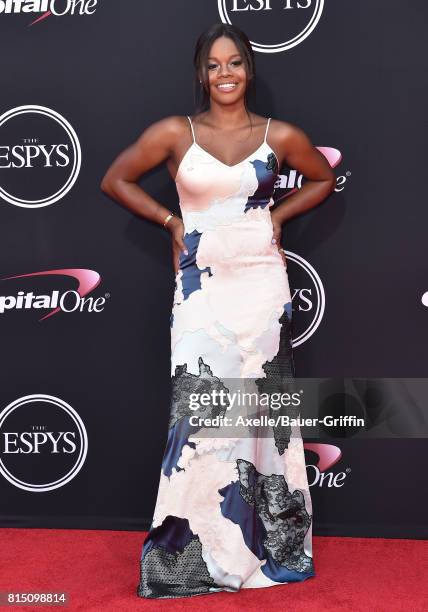Olympic gymnast Gabby Douglas arrives at the 2017 ESPYS at Microsoft Theater on July 12, 2017 in Los Angeles, California.