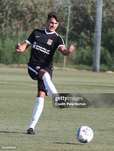 Regan Poole of Northampton Town in action during a Pre-Season Friendly match between Birmingham City Development Squad and Northampton Town on July...