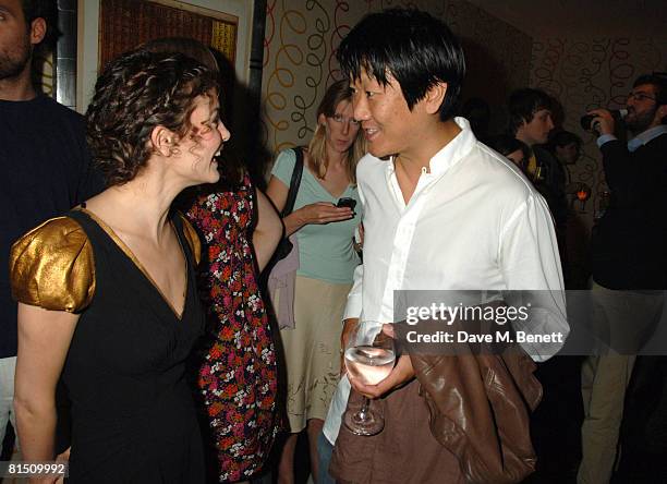 French actress Audrey Tautou and Benedict Wong attend a screening of her latest movie 'Priceless' at the Soho Hotel on June 9, 2008 in London,...