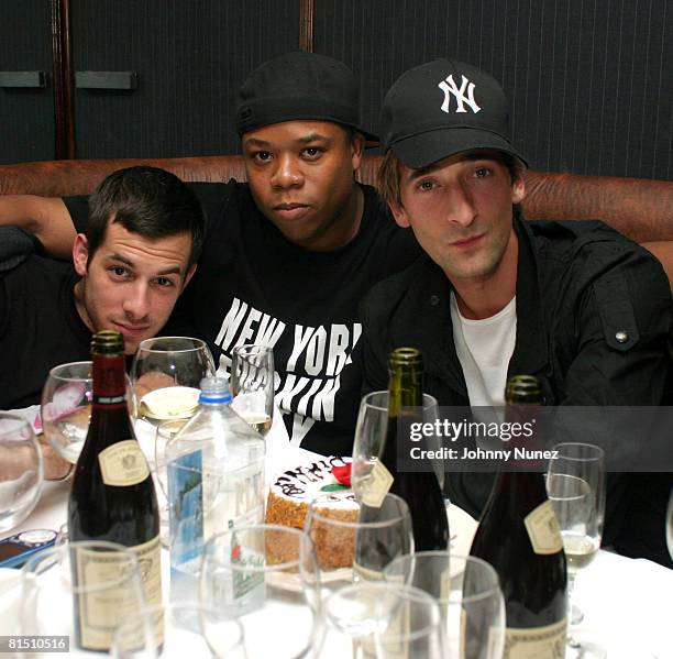 Mark Ronson, Josue Sejour and Adrien Brody