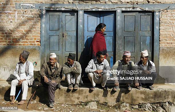 Supporter of the Nepal Communist Party , await the arrival of unseen party leader Prachanda, at Pharping village on the outskirts of Kathmandu on...