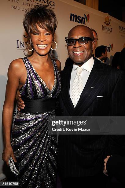 Singer Whitney Houston and L.A. Reid attend the 2008 Clive Davis Pre-GRAMMY party at the Beverly Hilton Hotel on February 9, 2008 in Los Angeles,...