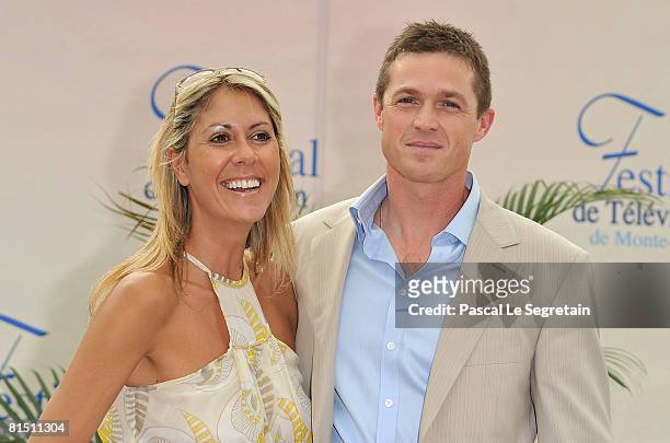 Presenter Rachel Bourlier and actor Eric Close as he promotes the television series "FBI Port?s Disparus " on the third day of the 2008 Monte Carlo...