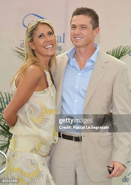 Presenter Rachel Bourlier and actor Eric Close as he promotes the television series "FBI Port?s Disparus " on the third day of the 2008 Monte Carlo...