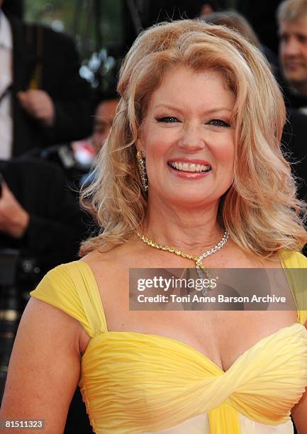 Personality Mary Hart attends the "Kung Fu Panda" premiere at the Palais des Festivals during the 61st Cannes International Film Festival on May 15,...