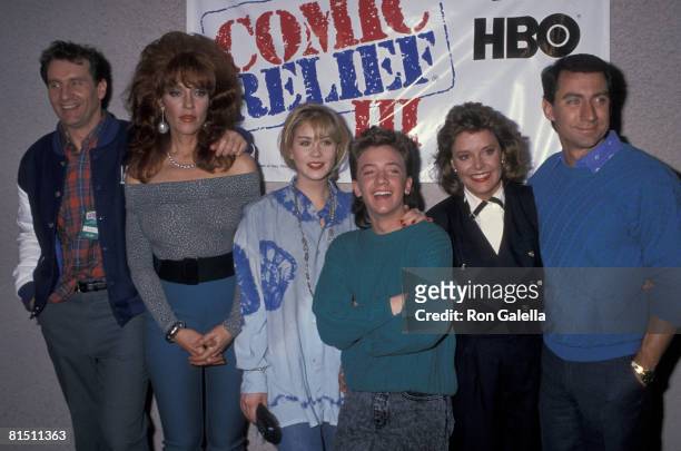 Ed O'Neill, Katey Sagal, Christina Applegate, David Faustino, Amanda Bearse and David Garrison attending "Comic Relief III" on March 18, 1989 at the...