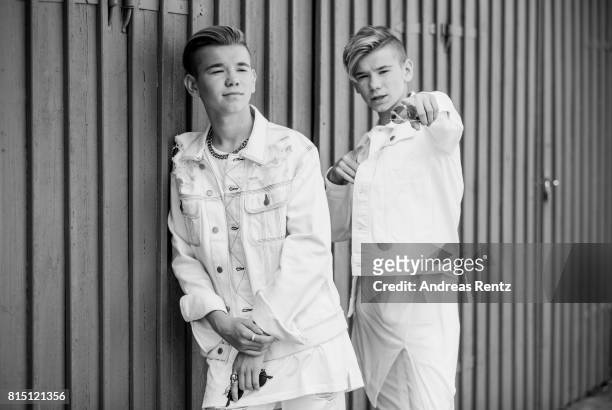 Pop singers Marcus & Martinus pose for a portrait session before honouring Crown Princess Victoria on the ocassion of her 40th birthday at...