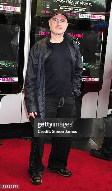 Phil Collins of Genesis attends the 'When In Rome 2007' - Genesis DVD Premiere Kensington Odeon on May 20, 2008 in London, England.