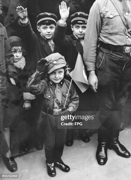 Berlin, 8th March 1933: Children are given a day off school to celebrate the success of the Nazi Party in the elections of 6th March. The National...