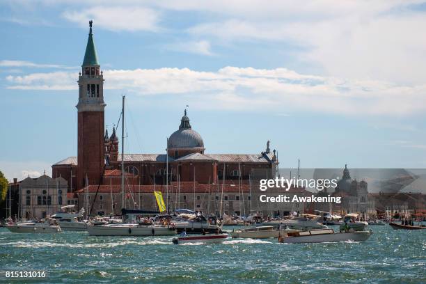 People gather on boats at the St. Mark basin for the Redentore Celebrations on July 15, 2017 in Venice, Italy77 plague, is one of Venice's most loved...