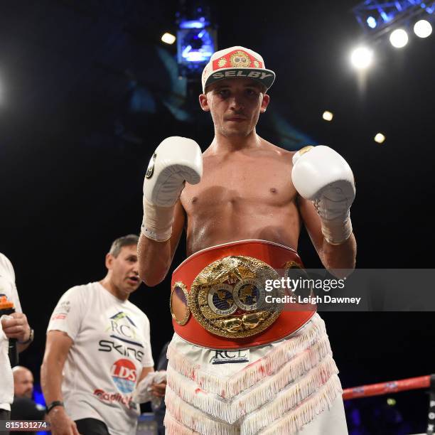 Lee Selby defeats Jonathan Victor Barros and claims the IBF World Featherweight title at Wembley Arena on July 15, 2017 in London, England.