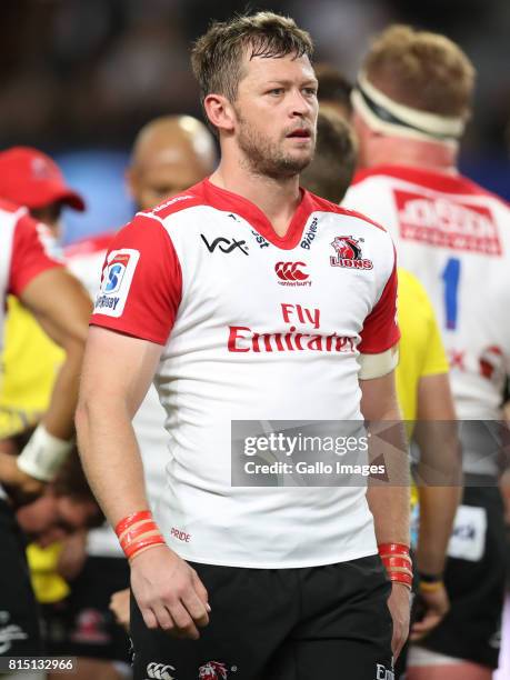 Ruan Combrinck of the Emirates Lions during the Super Rugby match between Cell C Sharks and Emirates Lions at Growthpoint Kings Park on July 15, 2017...