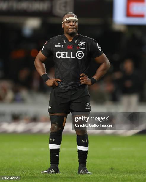 Chiliboy Ralepelle of the Cell C Sharks during the Super Rugby match between Cell C Sharks and Emirates Lions at Growthpoint Kings Park on July 15,...