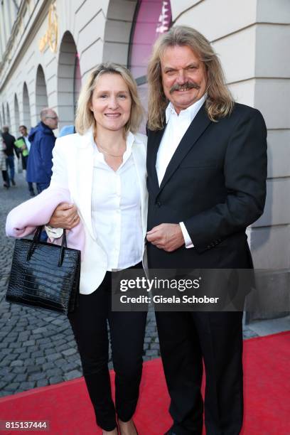 Leslie Mandoki and his wife Eva Mandoki at the Mercedes-Benz reception at 'Klassik am Odeonsplatz' on July 15, 2017 in Munich, Germany.