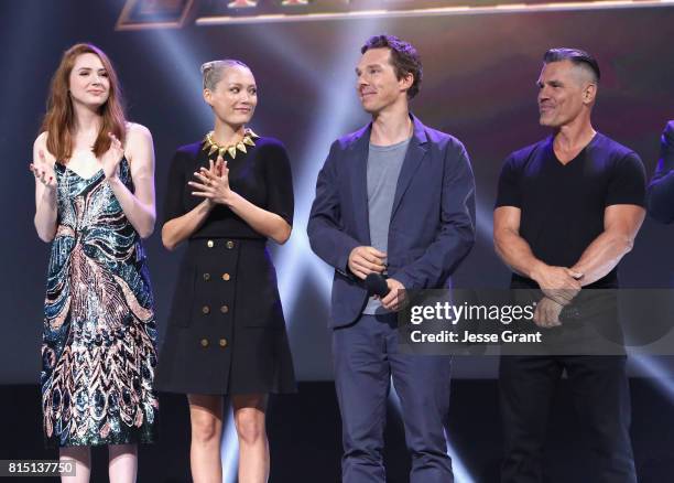 Actors Karen Gillan, Pom Klementieff, Benedict Cumberbatch, and Josh Brolin of AVENGERS: INFINITY WAR took part today in the Walt Disney Studios live...