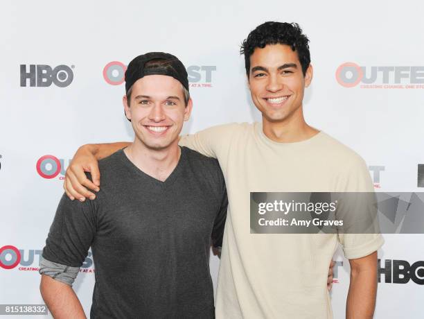 Grant Davis and Davi Santos attend the 2017 Outfest Los Angeles LGBT Film Festival - "Something Like Summer" Premiere at the DGA Theater on July 15,...