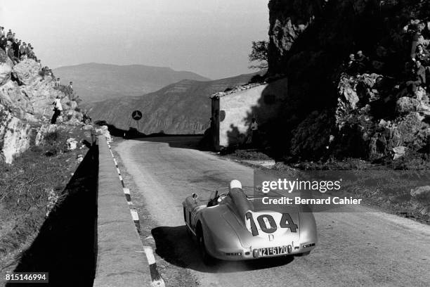 Stirling Moss, Mecedes 300 SLR, Targa Florio, Sicily, Italy, October 16, 1955.