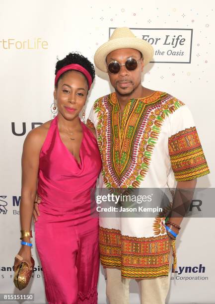 Actors Simone Missick and Dorian Missick attend "Midnight At The Oasis" Annual Art For Life Benefit hosted by Russell Simmons' Rush Philanthropic...